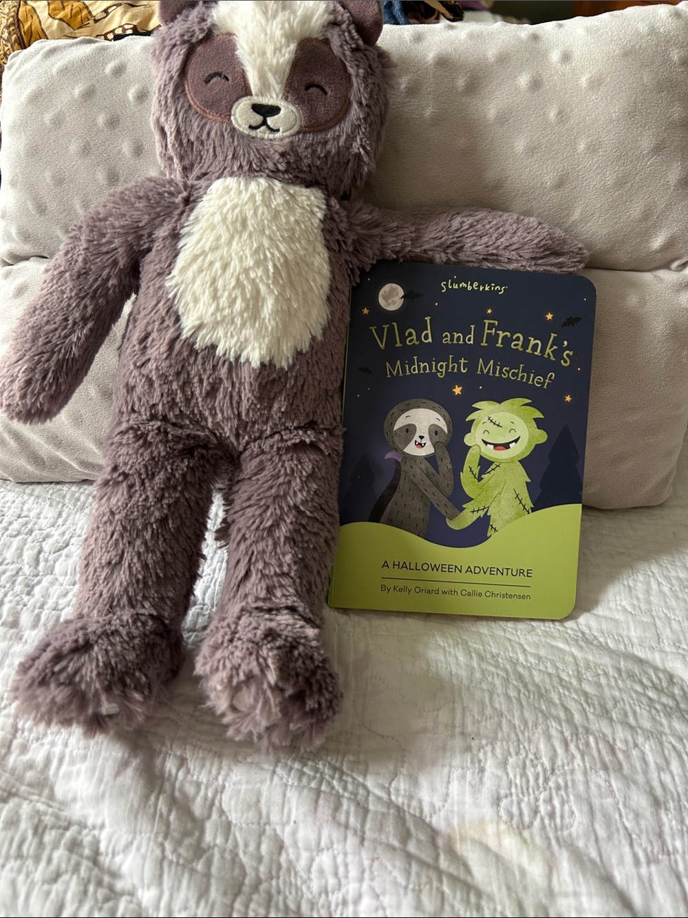 Slumberkins Cozy Sloth Plush in Mauve with Cream Belly